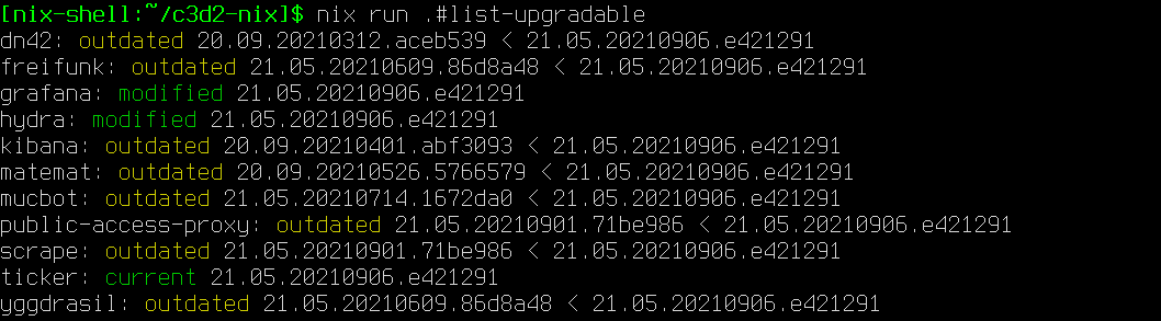 list-upgradable output